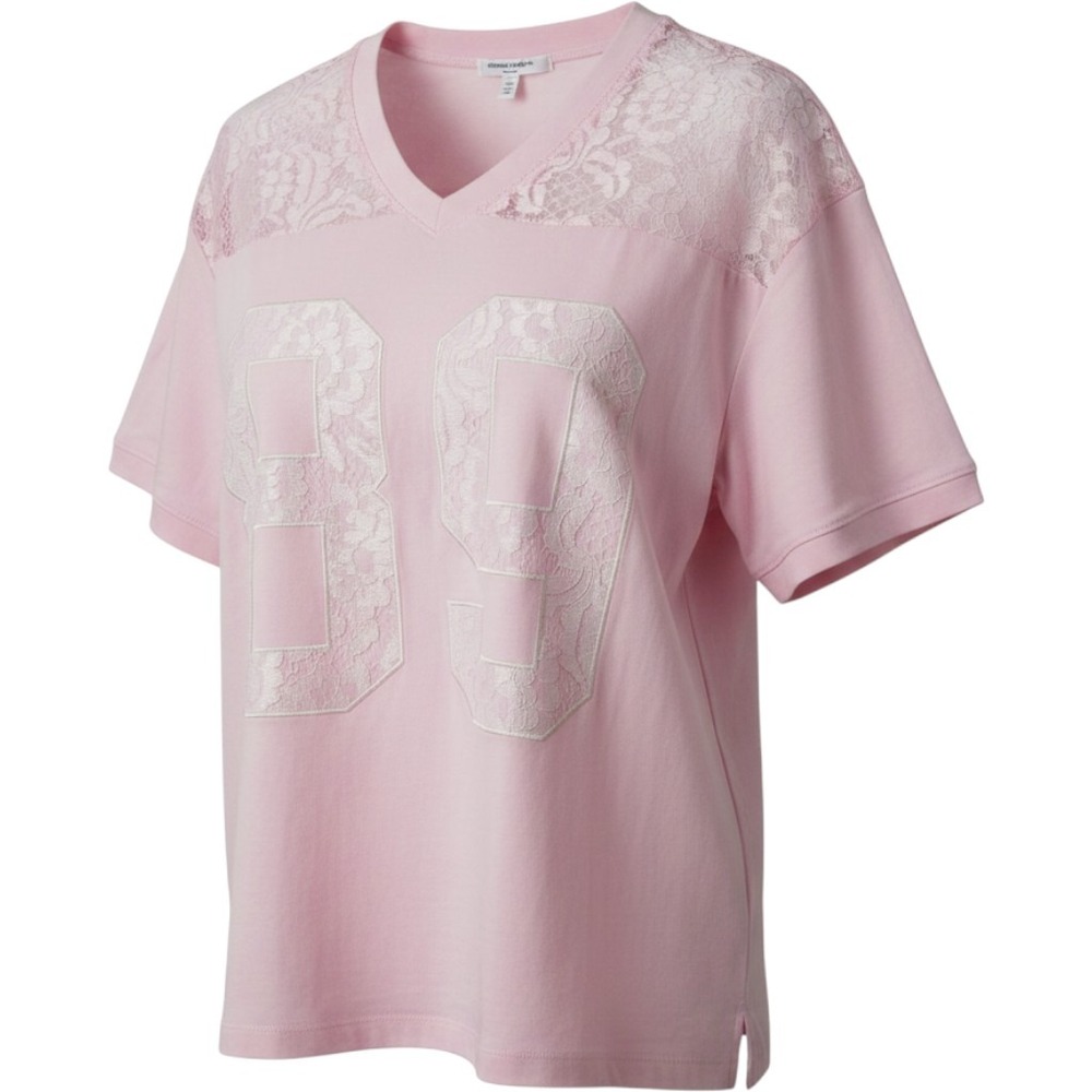 Grayson Threads Lace Jersey Tee Womens L Pink 89 NWT
